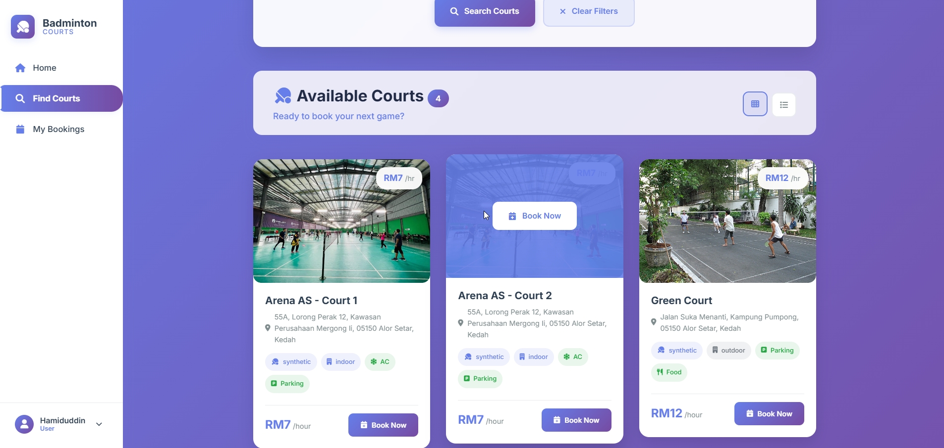 Badminton Court Booking